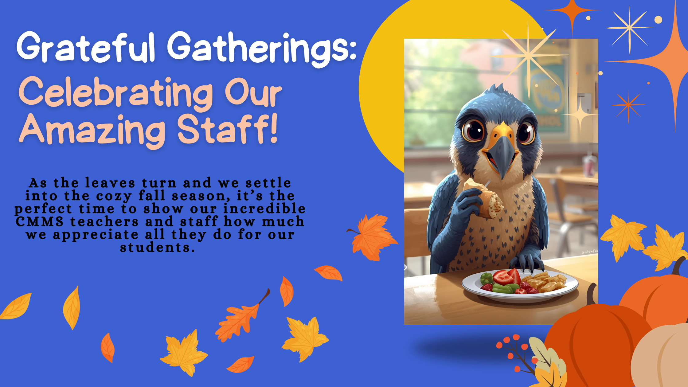 Falcon during staff appreciation
